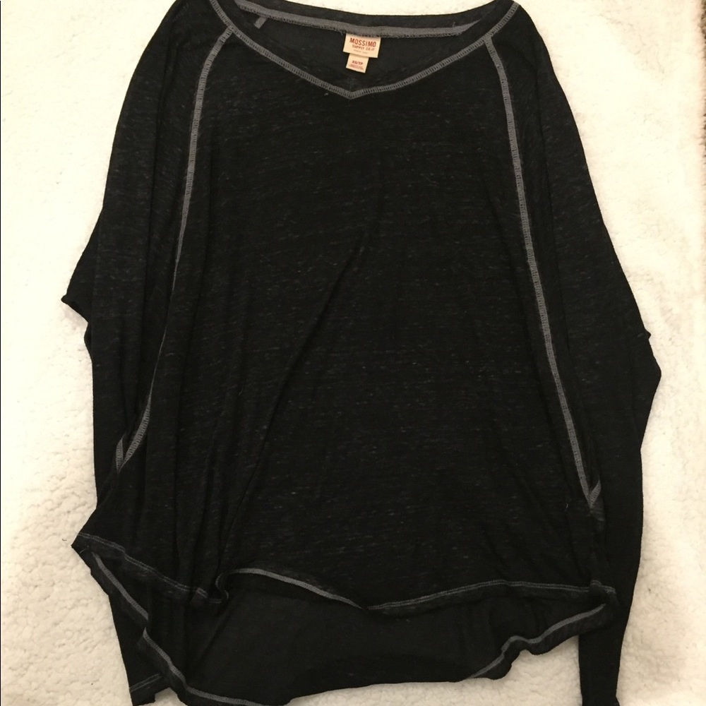 Navy Blue Oversized Batwing Shirt